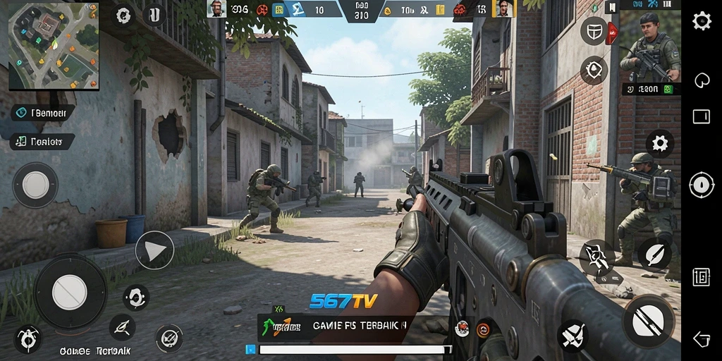 Gameplay 567TV yang seru dan mendebarkan dalam aksi FPS.
