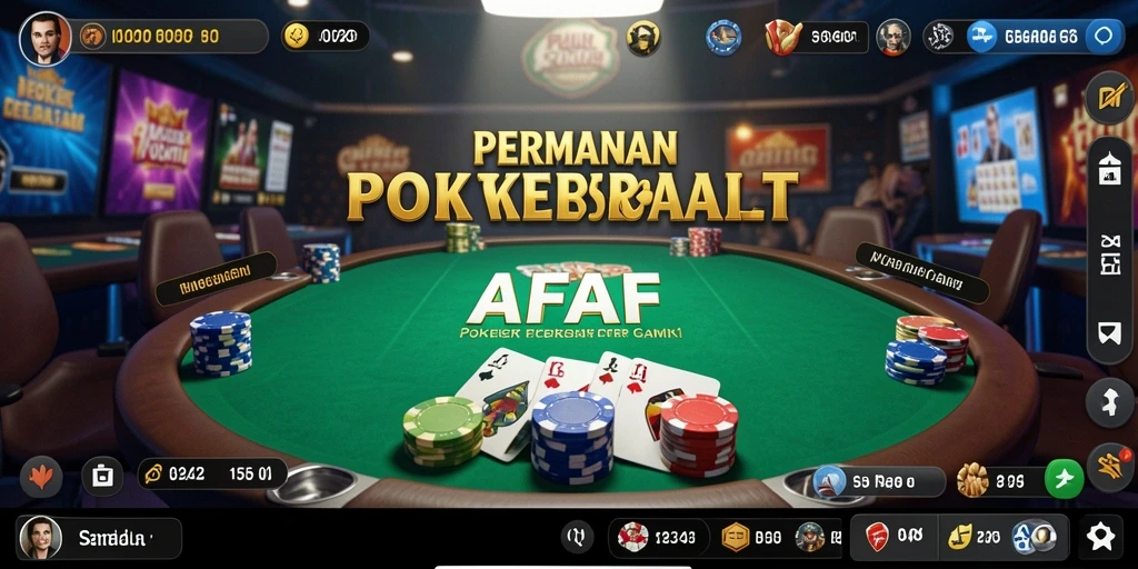 Screenshot AFAF menampilkan aksi seru permainan poker online.