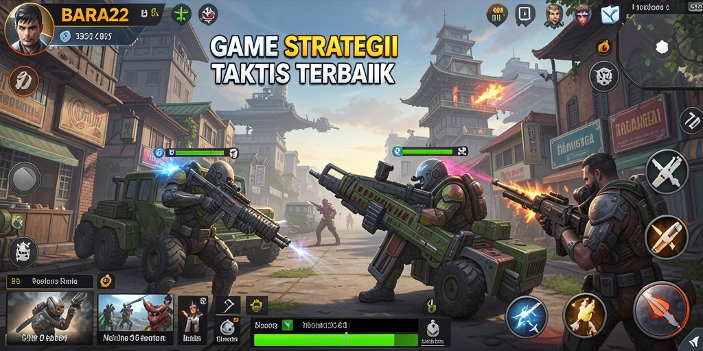Tampilan menarik dari gameplay strategis BARA22.