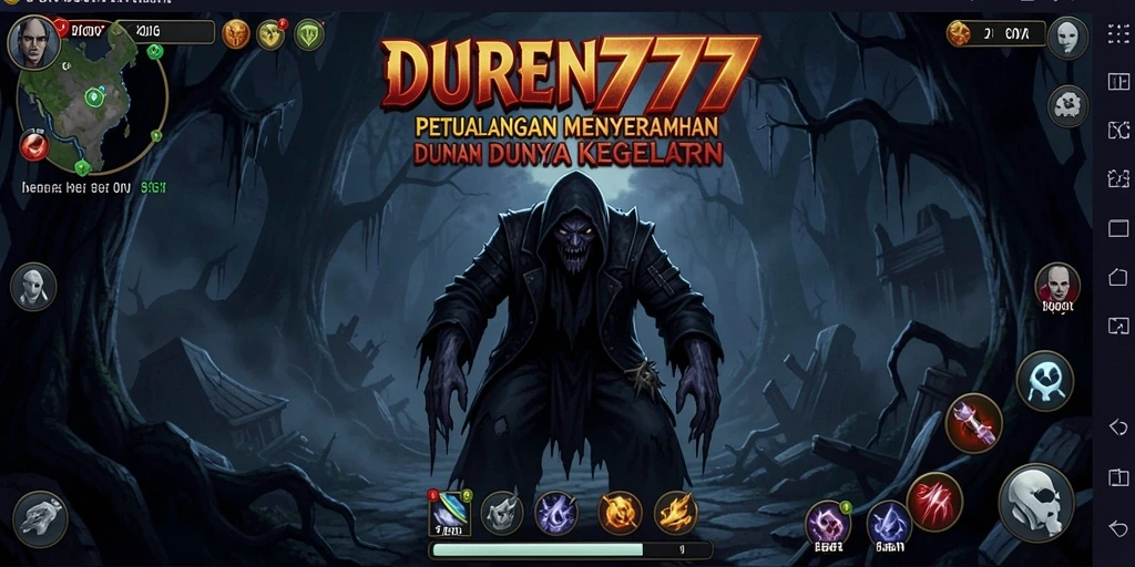 Screenshot DUREN777 yang menunjukkan suasana menegangkan di dalam permainan.