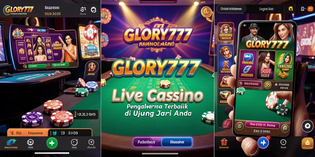 Tampilan menarik dari gameplay Live Casino di GLORY777.