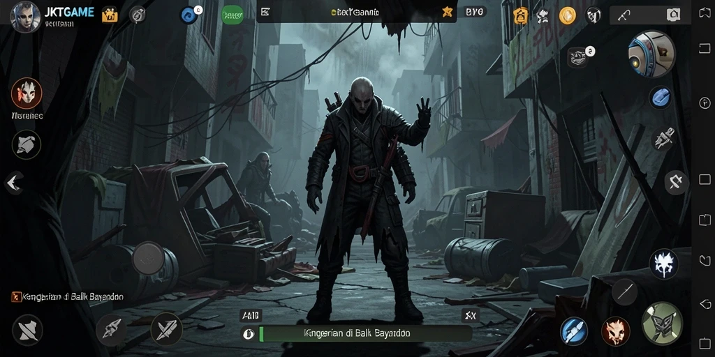 Tangkapan layar gameplay JKTGAME yang penuh dengan ketegangan dan kengerian.