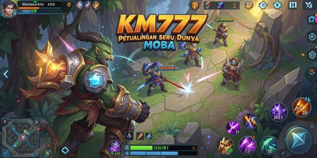 Tampilan seru aksi gameplay MOBA di KM777.