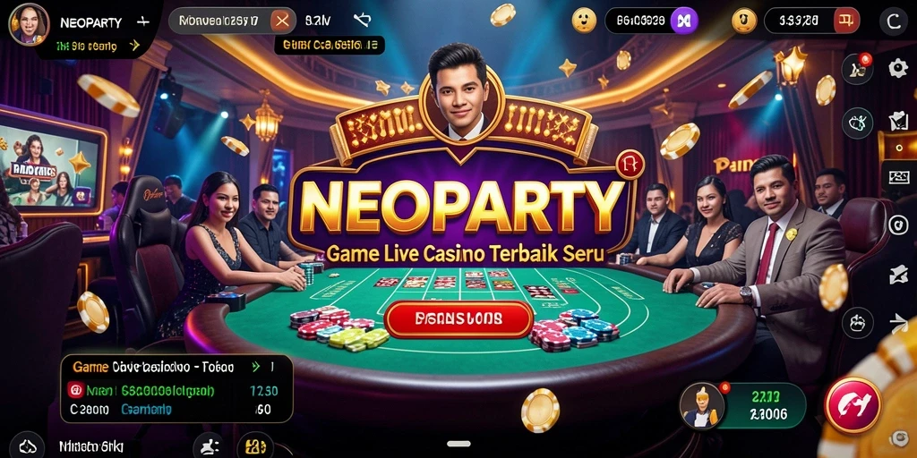 Tampilan gameplay Live Casino yang mendebarkan di NEOPARTY.