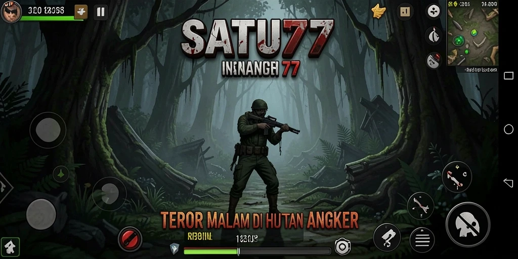 Tampilan gameplay mengerikan di hutan angker penuh misteri.