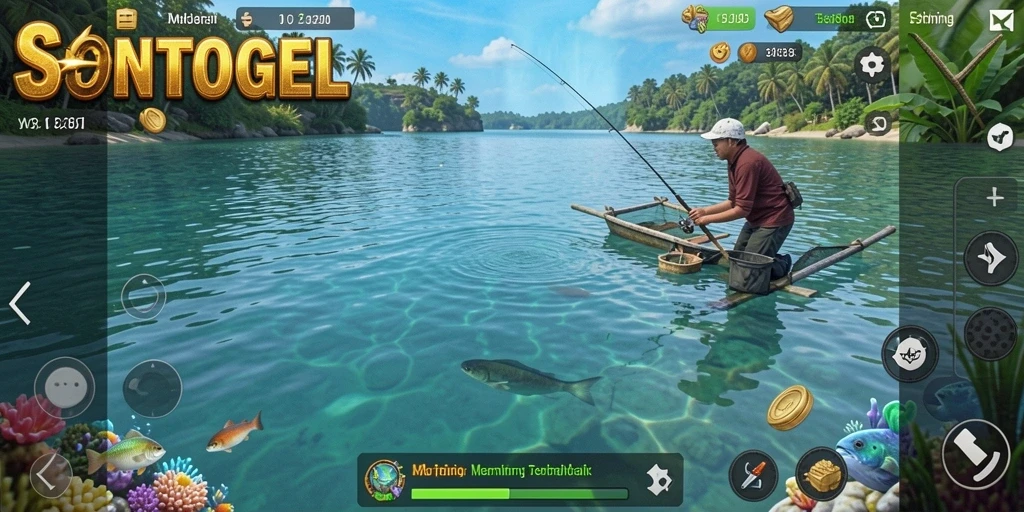 Screenshot gameplay <strong>SONTOGEL</strong> menampilkan pengalaman memancing yang memukau.